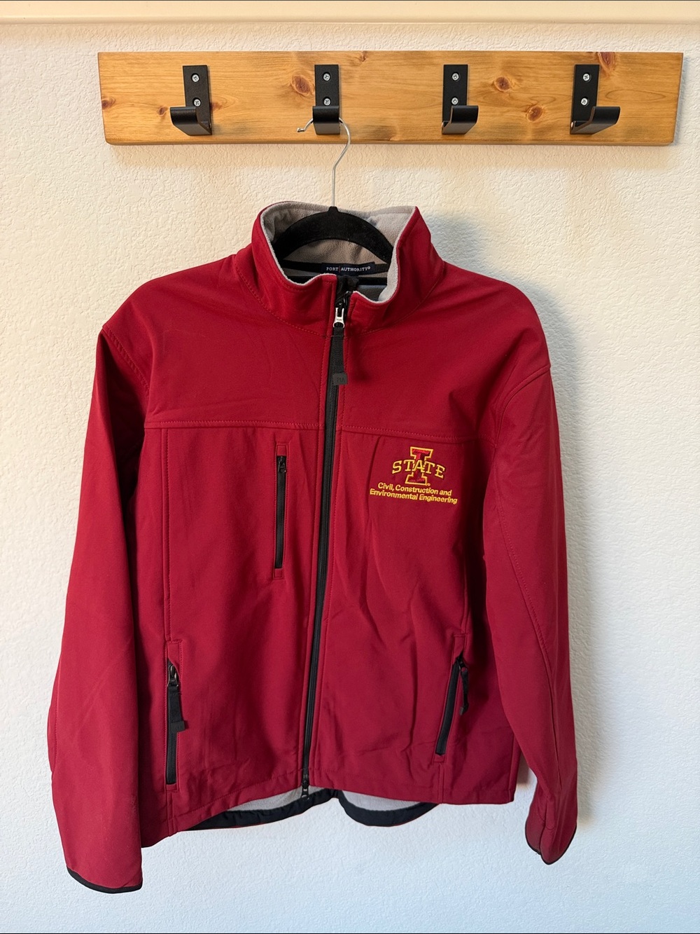 Port Authority Red Softshell Jacket with Embroidered Chest Logo